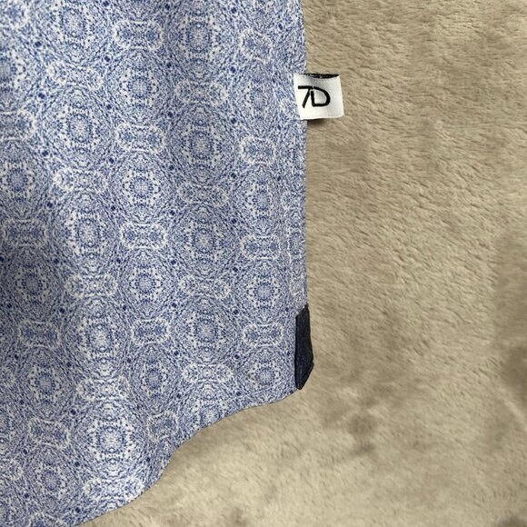 7 Diamonds Shirt Mens L Liberty 4 Way Stretch Performance Button Up Short Sleeve - Picture 7 of 11